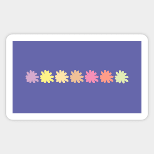 Front and Back Print Multi Color Daisy Flower Graphic Art Sticker